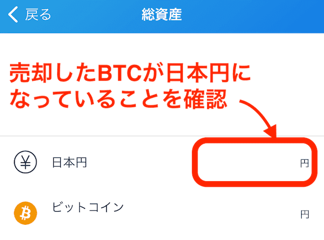 bitFlyer日本円確認