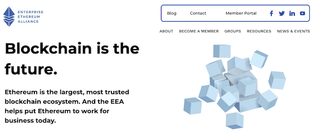 Enterprise Ethereum Alliance(EEA) toppage